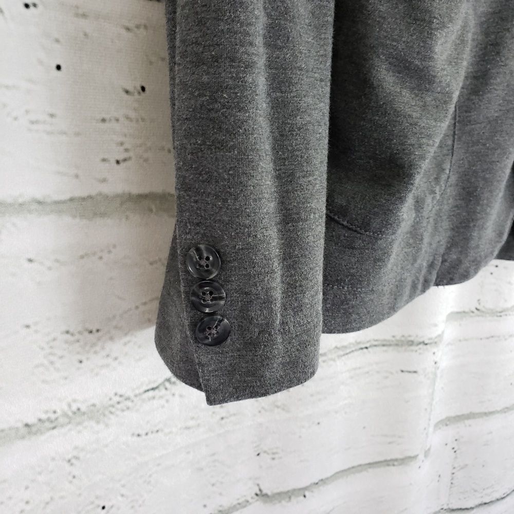 Zara Man solid gray basic textured weave collared… - image 5